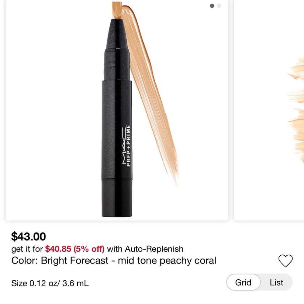 MAC Cosmetics 
Prep + Prime Highlighter (Peach Lustre) NEW